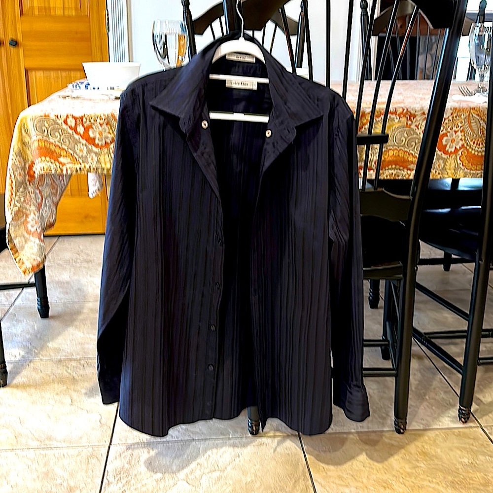Black calvin klein shirt buttoned down